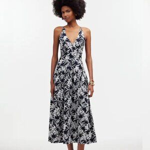 Madewell Smocked Halter Midi Dress in Poplin